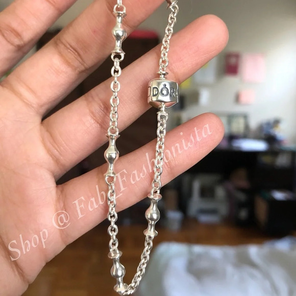 Pandora Sterling Silver clips bracelet - Picture 11 of 14